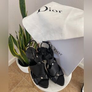 Christian Dior EXTREME Gladiator Black Leather Sandals